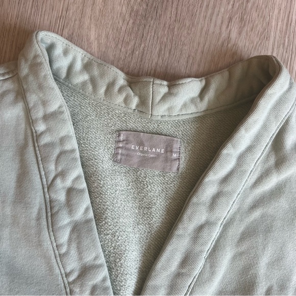 Everlane pastel mint sweatshirt cardigan - Picture 2 of 5